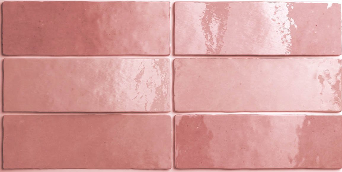 Керамическая плитка Equipe Artisan Rose Mallow 24466, цвет розовый, поверхность глянцевая, прямоугольник, 65x200