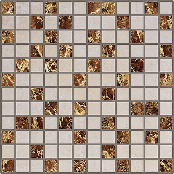 Мозаика Infinity Aries Savanna Emperador Mosaico, цвет бежевый, поверхность глянцевая, квадрат, 300x300