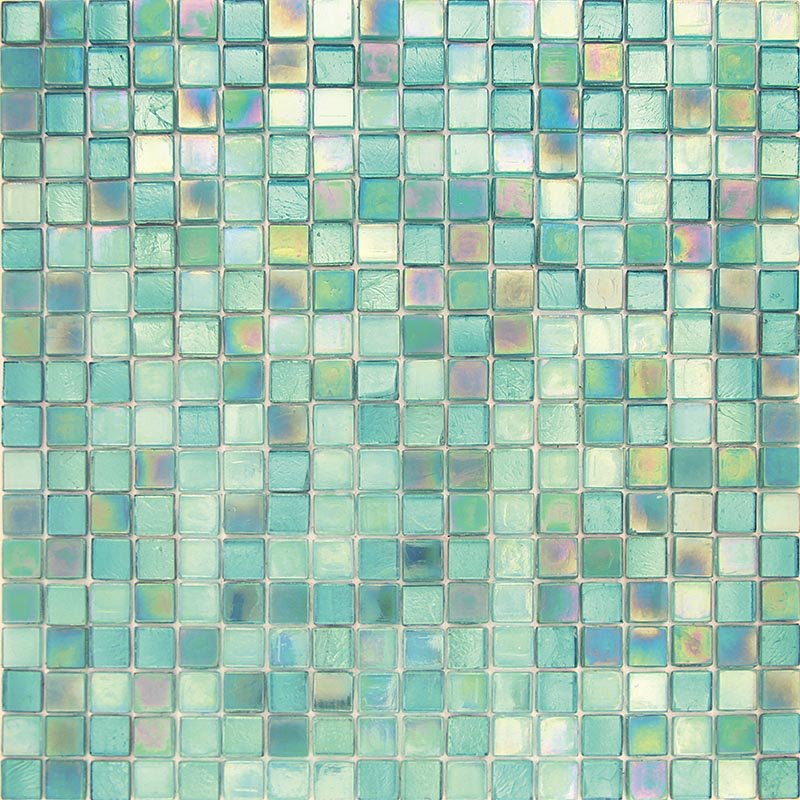 Мозаика Alma Mosaic Nibble 08/Draco(m), цвет бирюзовый, поверхность глянцевая, квадрат, 295x295