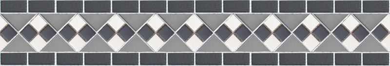 Мозаика Caramelle Mosaic Fascia Equinozio 23x23x6, цвет чёрно-белый, поверхность матовая противоскользящая, , 124x393