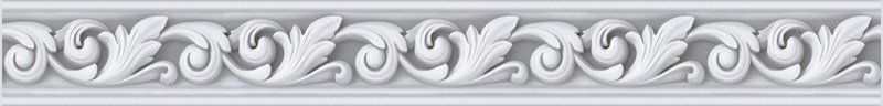 Бордюры Piastrella Дамаск Ротонда Бордюр 1, цвет белый, поверхность матовая, прямоугольник, 60x500