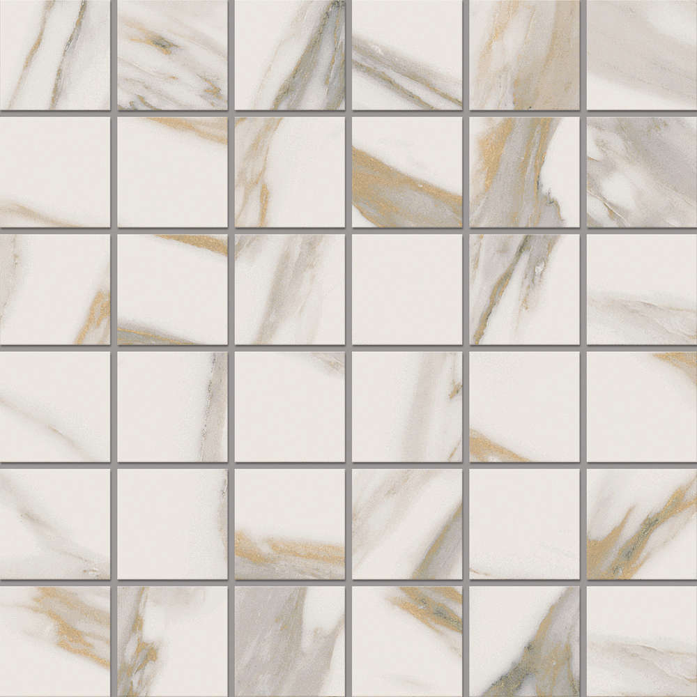 Мозаика Estima Miramare Mosaic White RM01 70429, цвет бежевый, поверхность матовая, квадрат, 300x300