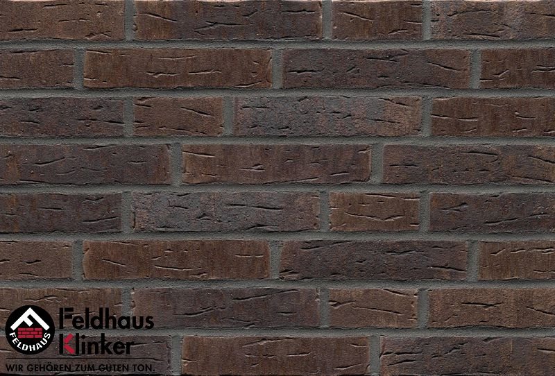 Клинкер Feldhaus Klinker Sintra Geo Nelino R669DF14*, цвет чёрный, поверхность матовая, под кирпич, 52x240