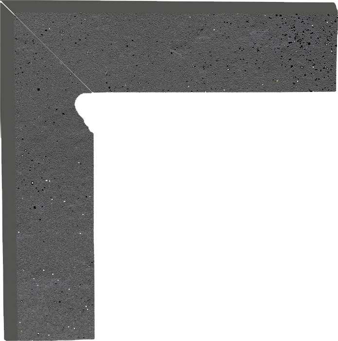 Бордюры Paradyz Semir Grafit Цоколь левый (B+A), цвет серый, поверхность матовая, прямоугольник, 81x300
