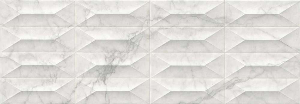 Керамическая плитка Ragno Imperiale Statuarietto Strutt Gemma 3D Rett R757, цвет белый, поверхность глянцевая 3d (объёмная), прямоугольник, 300x900