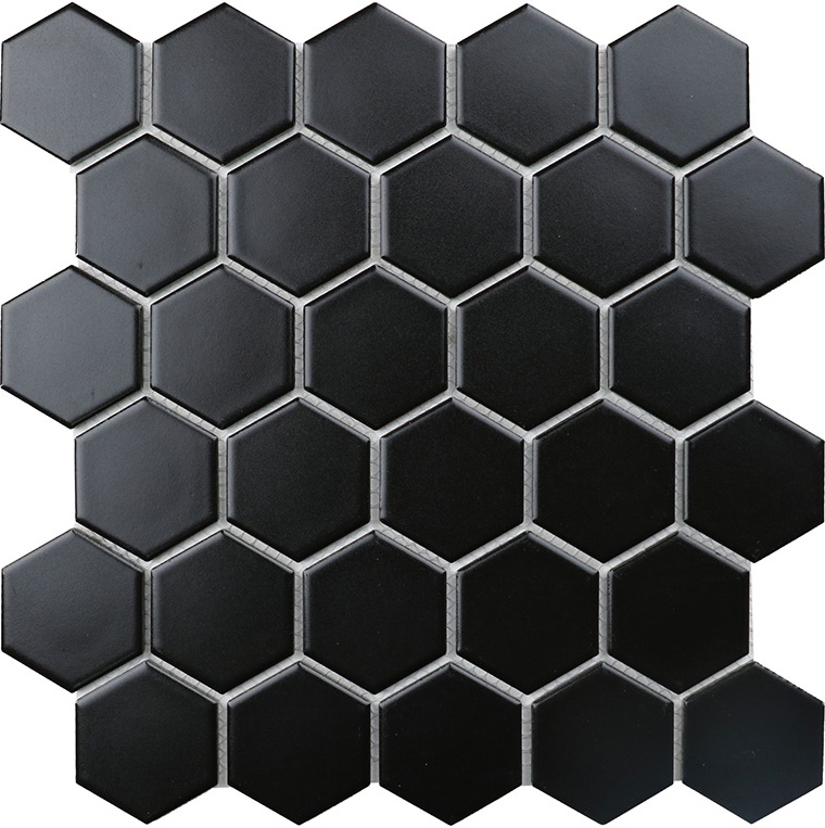 Мозаика Starmosaic Homework Hexagon Small Black Matt, цвет чёрный, поверхность матовая, шестиугольник, 265x278