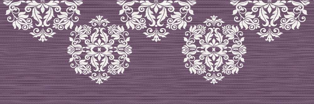 Декоративные элементы Piastrella Витара Декор Плаза Сиреневая, цвет сиреневый, поверхность матовая, прямоугольник, 200x600