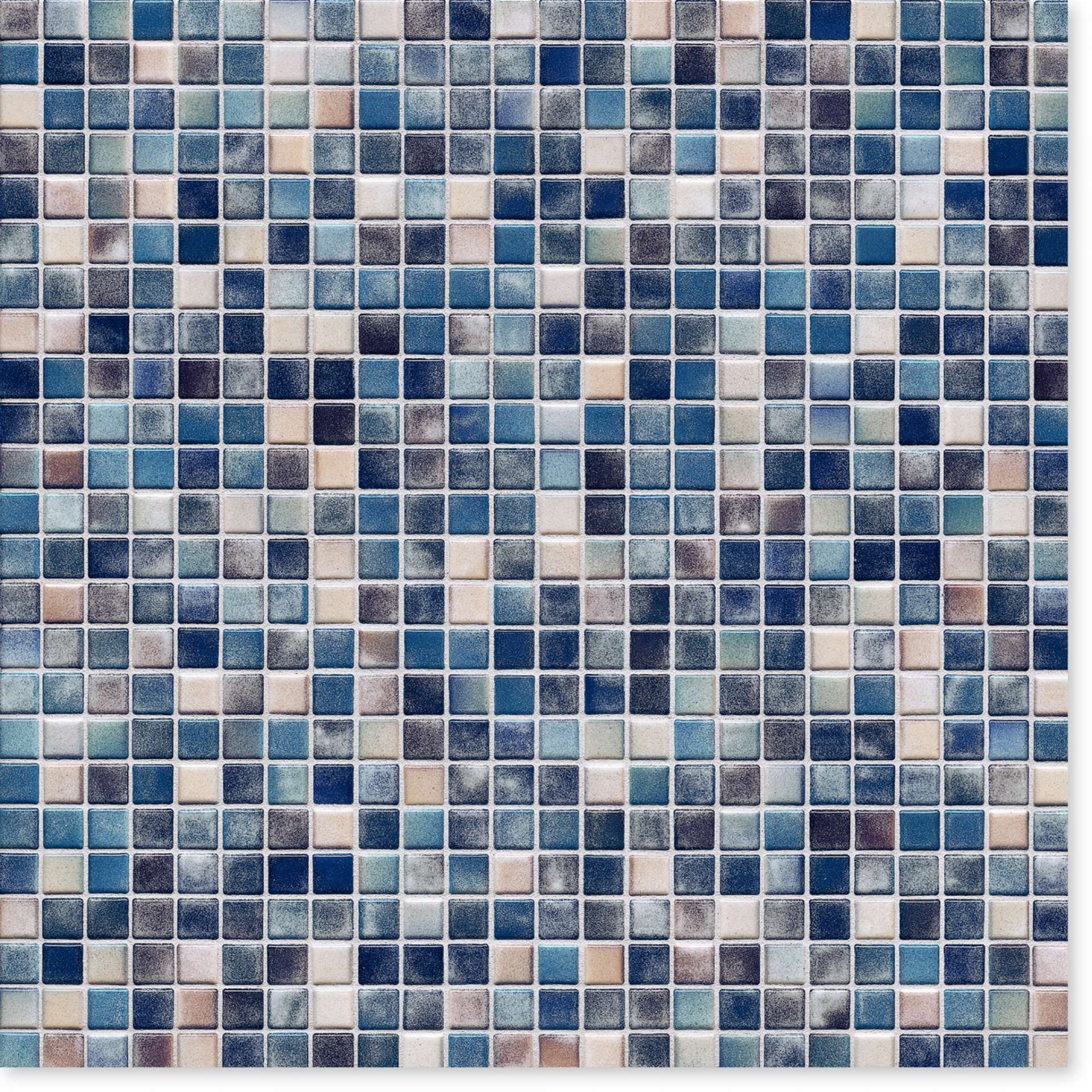 Мозаика Jasba Kauri Graublau-Mix Glzd 8703H-44, цвет синий, поверхность глянцевая, квадрат, 316x316