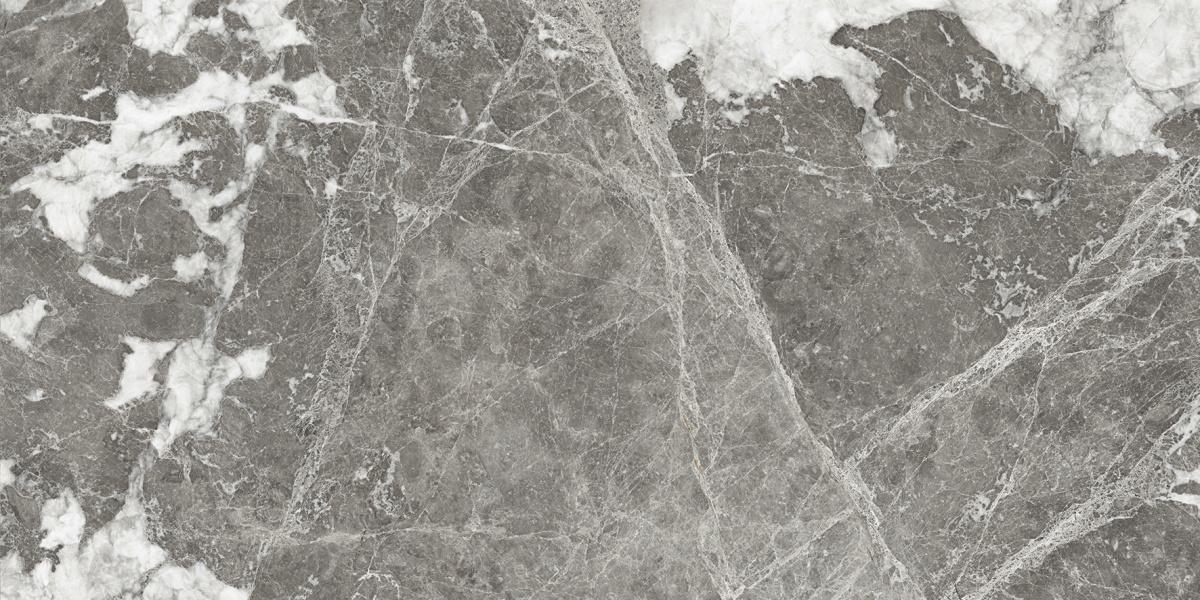 Керамогранит Laparet Lustros paradiso gris полированный, цвет белый серый, поверхность полированная, прямоугольник, 600x1200