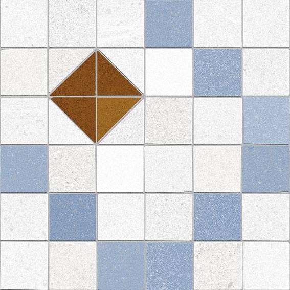 Декоративные элементы Vives Seine Tabarly-R 3 Azul, цвет разноцветный, поверхность матовая, квадрат, 200x200