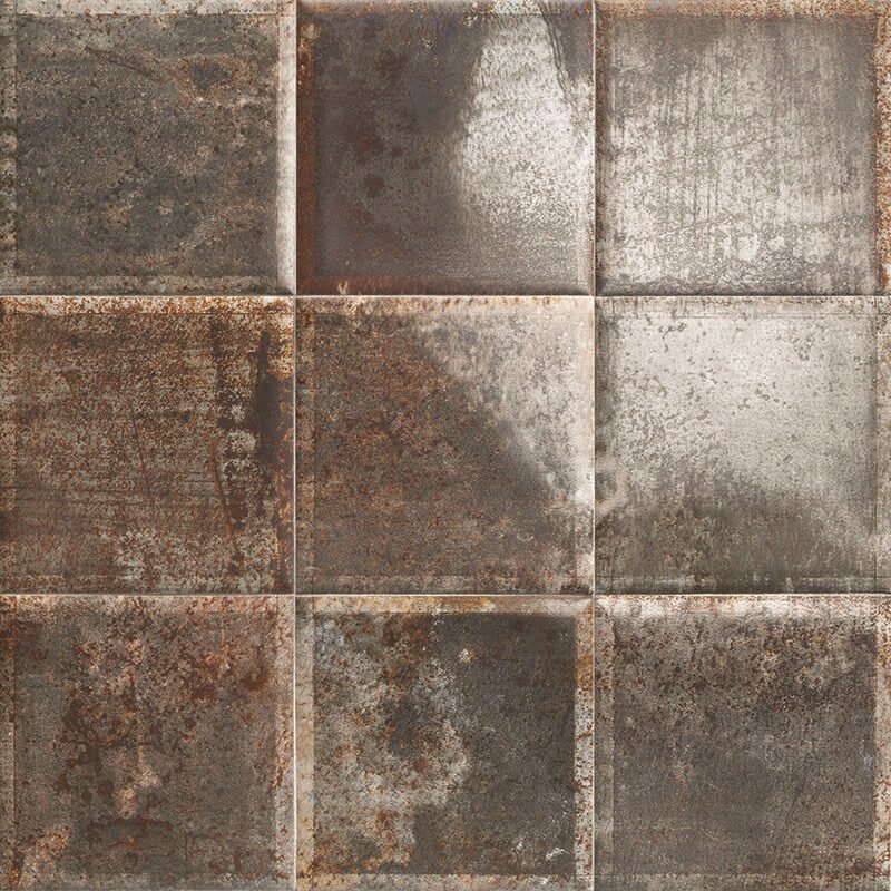 Керамическая плитка Mainzu Tin-Tile Nero, цвет коричневый, поверхность глянцевая, квадрат, 200x200