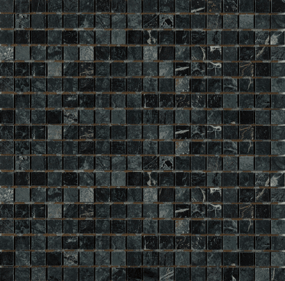Мозаика Art & Natura Marble Mosaic Green Tinos, цвет чёрный, поверхность глянцевая, квадрат, 305x305