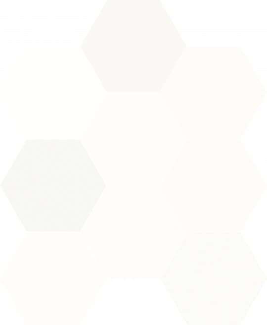 Керамогранит Dune Chicago Exa White Cotton 188270, цвет белый, поверхность матовая, шестиугольник, 215x215
