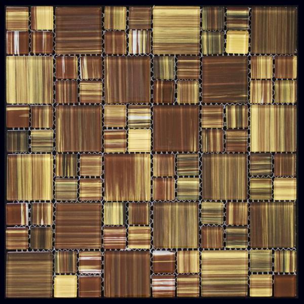 Мозаика Natural Mosaic Ethnic WL-36A (Стекло), цвет коричневый, поверхность глянцевая, квадрат, 300x300