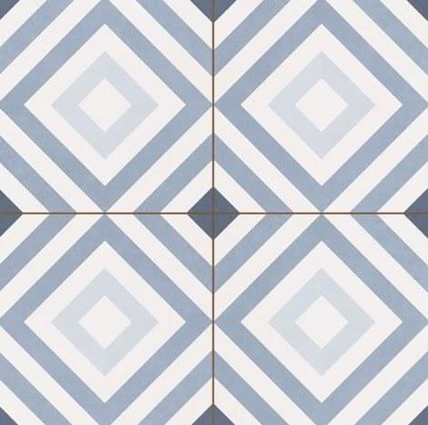 Керамическая плитка Kerlife Hydraulic William Ocean Pvto P R, цвет белый серый голубой, поверхность матовая, квадрат, 450x450