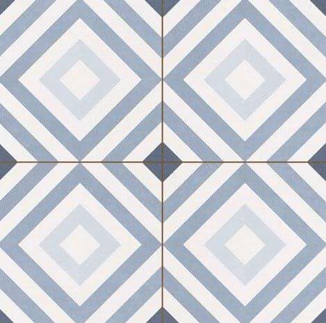 Керамическая плитка Kerlife Hydraulic William Ocean Pvto P R, цвет белый серый голубой, поверхность матовая, квадрат, 450x450