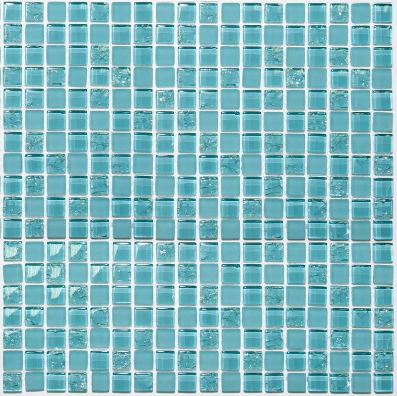 Мозаика NS Mosaic S-842, цвет голубой, поверхность глянцевая, квадрат, 305x305