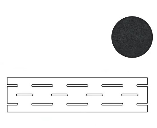 Спецэлементы Atlas Concorde Rinascente Resin Tarmac Griglia 20 620090001143, цвет чёрный, поверхность матовая, прямоугольник, 200x600