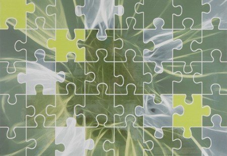 Декоративные элементы Azulejos Alcor Lyon Dec. Puzzle Verde, цвет зелёный, поверхность глянцевая, прямоугольник, 316x445
