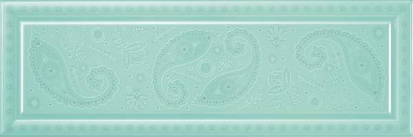 Керамическая плитка Blau Fifth Avenue AV-11 Dec. AQA, цвет бирюзовый, поверхность глянцевая, прямоугольник, 250x750