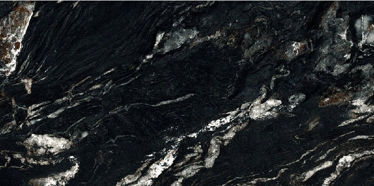 Широкоформатный керамогранит Panaria Perpetual Belvedere Dark PGXPE05, цвет чёрный, поверхность сатинированная, прямоугольник, 1200x2780