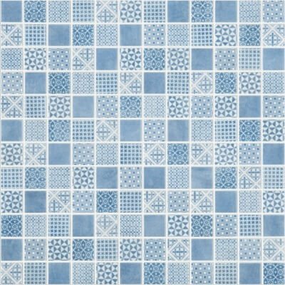 Мозаика Vidrepur Born Blue, цвет голубой, поверхность матовая, квадрат, 317x317