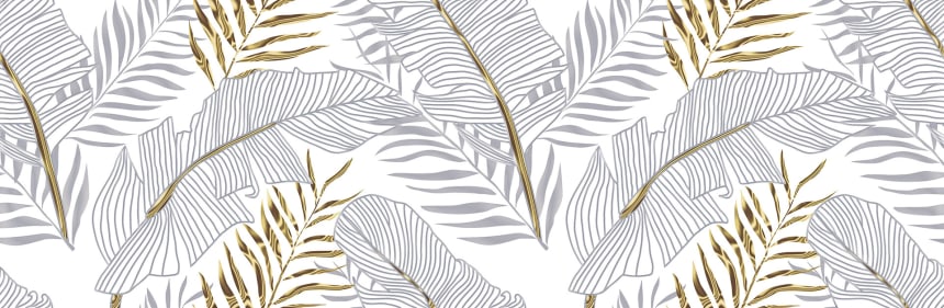 Декоративные элементы Lasselsberger Диаманте Декор Листья, цвет белый, поверхность матовая, прямоугольник, 200x600