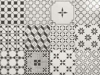 Декоративные элементы Ragno A_Mano Bianco Antico Decoro Mix R6MS, цвет чёрно-белый, поверхность матовая, квадрат, 200x200