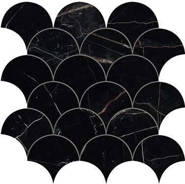 Мозаика Atlas Concorde Italy Marvel Fan Black Atlantis 9MFK, цвет чёрный, поверхность полированная, прямоугольник, 290x292