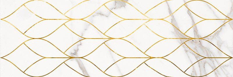 Декоративные элементы Lasselsberger Миланезе Дизайн Декор Тресс Каррара 1664-0156, цвет белый, поверхность глянцевая, прямоугольник, 200x600