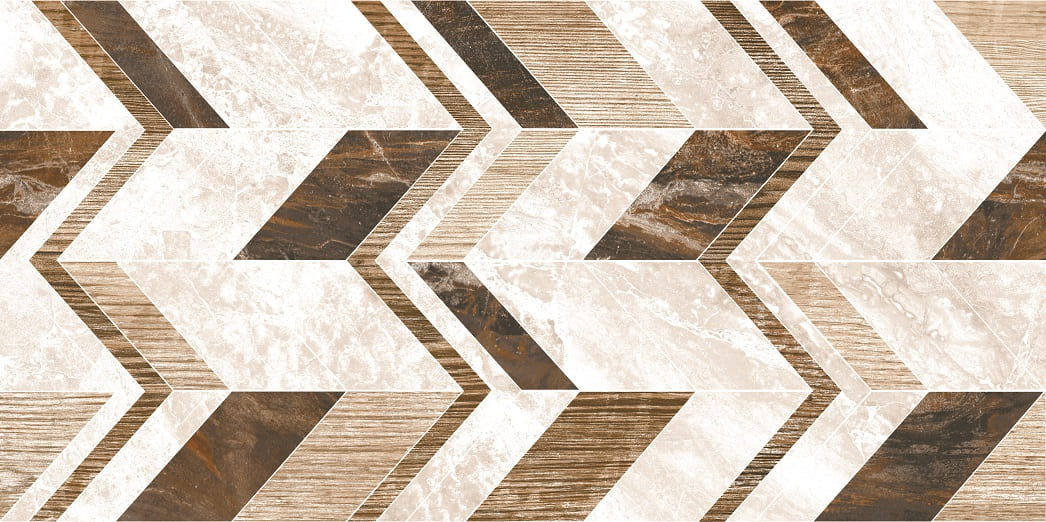 Керамическая плитка Axima Гавана Геометрия, цвет коричневый бежевый, поверхность глянцевая, прямоугольник, 300x600