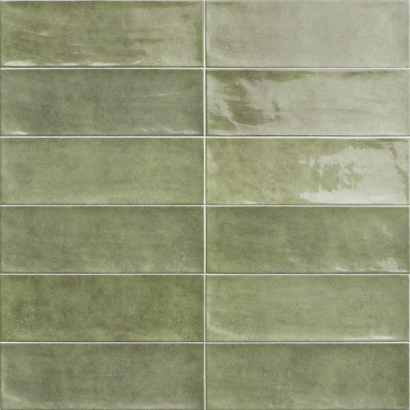 Керамическая плитка Mainzu Cinque Terre Emerad, цвет зелёный, поверхность глянцевая, прямоугольник, 100x300