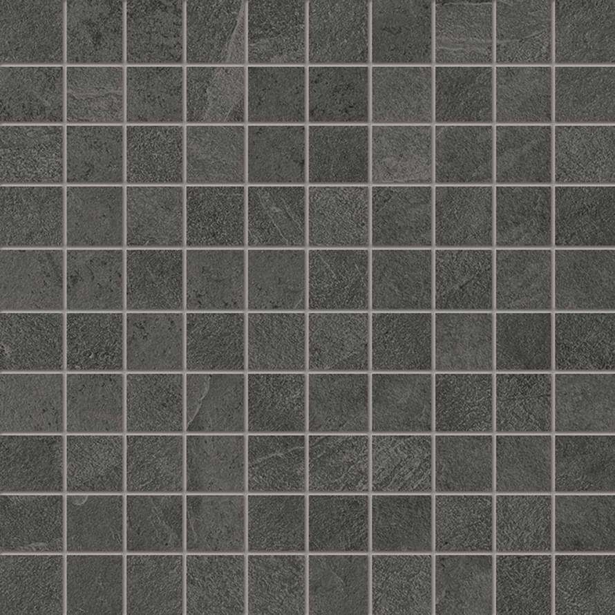 Мозаика Ergon Cornerstone Mosaico Slate Black E2ST, цвет чёрный, поверхность натуральная, квадрат, 300x300