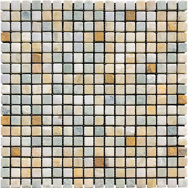 Мозаика Natural Mosaic Mix 7MT-05-15T, цвет разноцветный, поверхность матовая, квадрат, 305x305