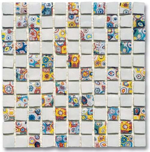 Мозаика Ker-av Frammenti&Riflessi Murrina Mix (2,5X2,5 su rete) KER-0507, цвет разноцветный, поверхность глянцевая, квадрат, 300x300