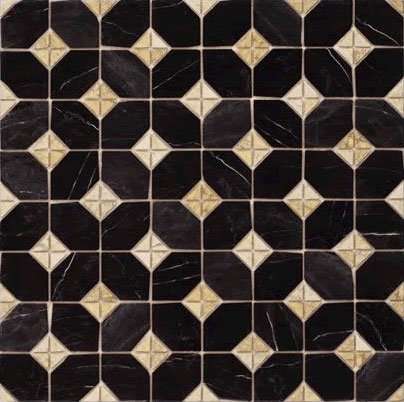 Керамическая плитка Vives Iliada-Pr Negro, цвет чёрный, поверхность полированная, квадрат, 435x435