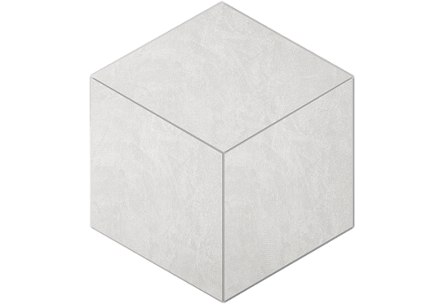 Мозаика Ametis By Estima Spectrum Milky White SR00 Cube Неполированный 29x25x10 39035, цвет серый, поверхность матовая, шестиугольник, 250x290