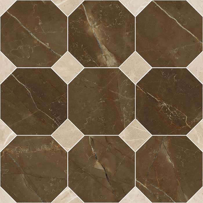 Мозаика Versace Emote Mos. Ottagono Pulpis Marrone 262613, цвет коричневый, поверхность полированная, квадрат, 390x390