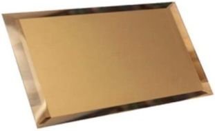 Керамическая плитка ДСТ Прямоугольная зеркальная бронзовая матовая плитка с фацетом 10 мм ПЗБм1-02, цвет коричневый, поверхность матовая, прямоугольник, 120x480