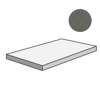 Ступени Mutina Dechirer Angolare corner tile SX Piombo PUDN118, цвет серый, поверхность матовая, прямоугольник с капиносом, 330x1200