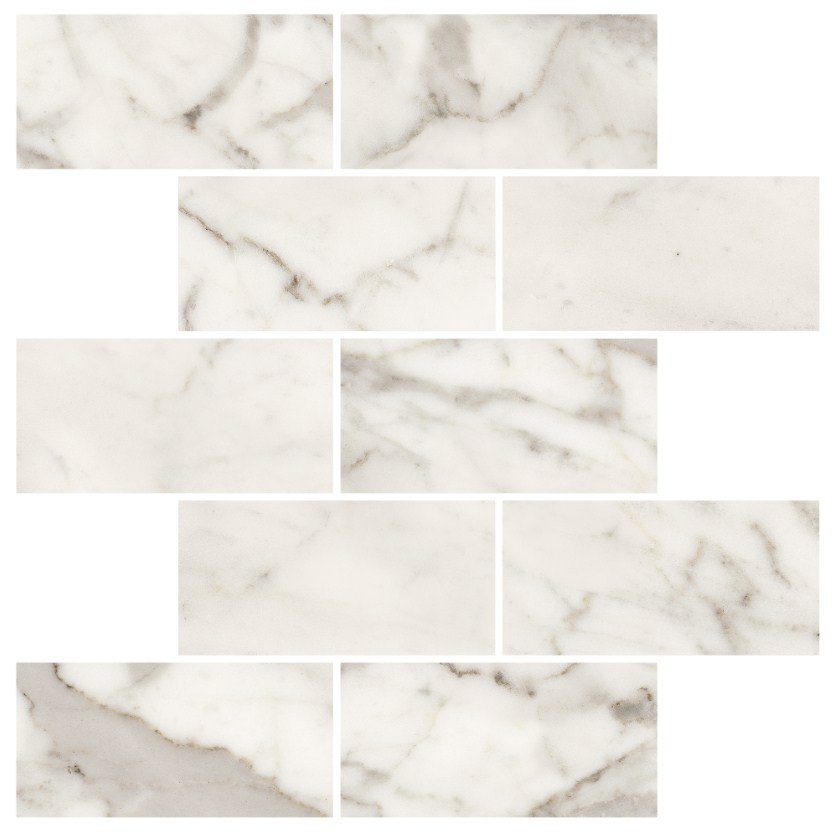 Мозаика Kerranova Marble Trend K-1000/MR/m13, цвет белый, поверхность матовая, квадрат, 307x307