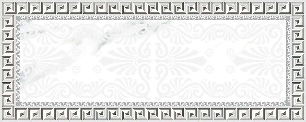 Декоративные элементы Mayolica Berlin Decor Negro, цвет белый, поверхность матовая, прямоугольник, 280x700