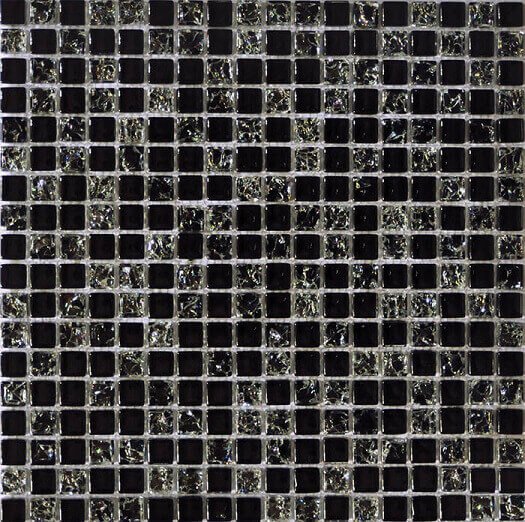 Мозаика Q-Stones QG-064-15/8, цвет чёрный, поверхность глянцевая, квадрат, 305x305