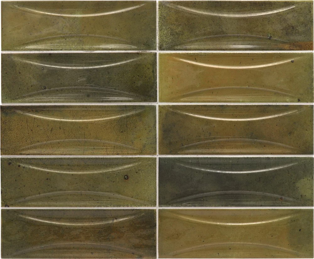 Керамическая плитка Equipe Hanoi Arco Wild Olive 30062, цвет зелёный, поверхность глянцевая, прямоугольник, 65x200