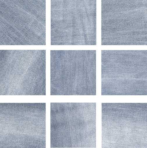 Керамическая плитка Wow Denim Washed Blue 117400, цвет голубой, поверхность матовая, квадрат, 138x138