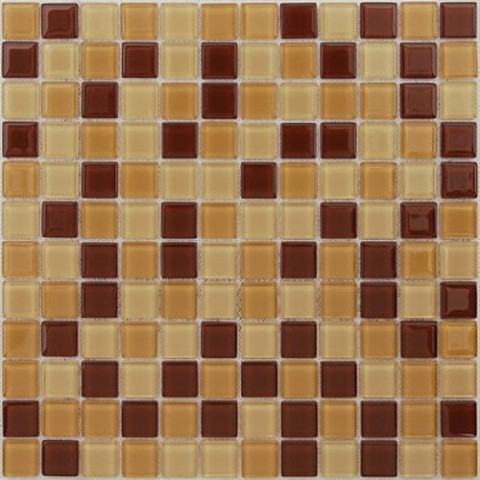 Мозаика Caramelle Mosaic Acquarelle Cacao (Стекло), цвет коричневый, поверхность глянцевая, квадрат, 298x298