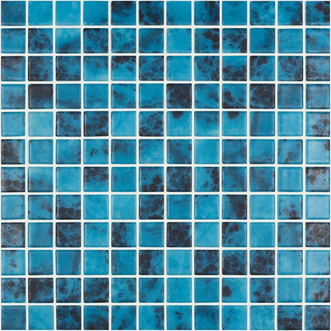 Мозаика Vidrepur Nature Olympic (чип 25x25 мм) № 5705 Matt, цвет синий, поверхность матовая, квадрат, 317x317