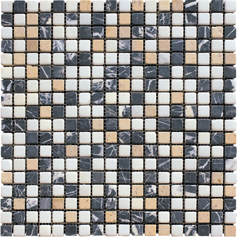 Мозаика Natural Mosaic Mix MT-01-15T (MT-04), цвет разноцветный, поверхность матовая, квадрат, 305x305