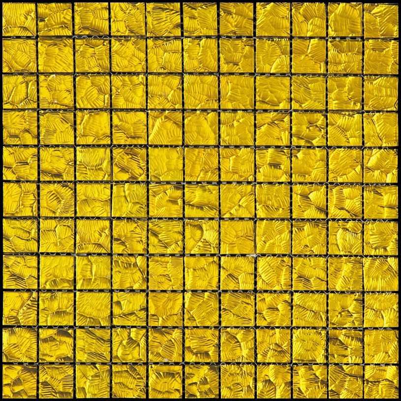Мозаика Natural Mosaic Mirror QM-2501 (L-201) (Стекло), цвет жёлтый, поверхность глянцевая, квадрат, 300x300