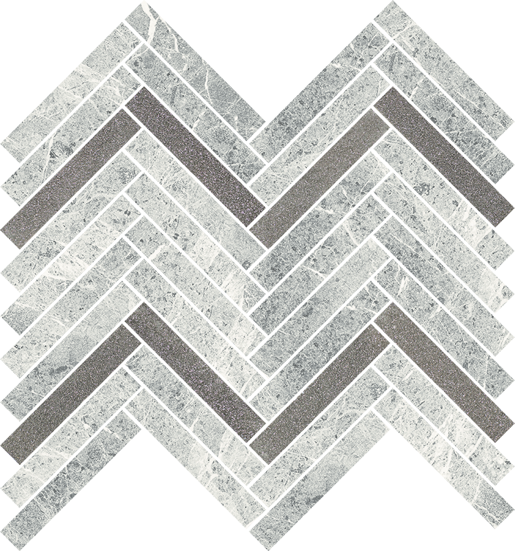 Мозаика Paradyz Stone Matter Grys Mozaika Cieta, цвет серый, поверхность глянцевая, прямоугольник, 281x301
